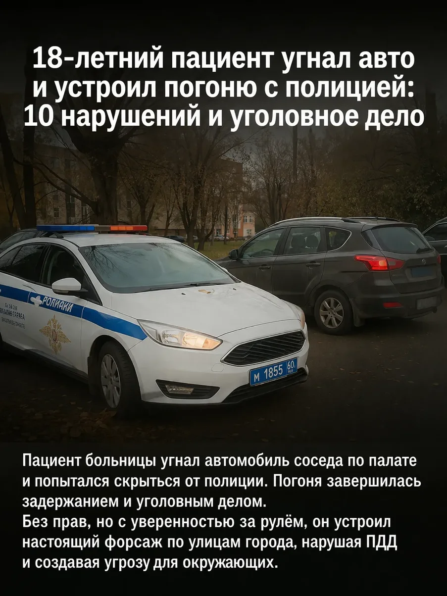 18-летний парень угнал машину из больницы.webp