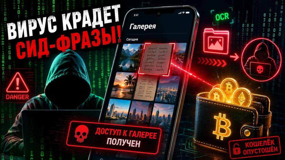 Новый вирус крадет сид-фразы криптокошельков через галерею смартфона.webp