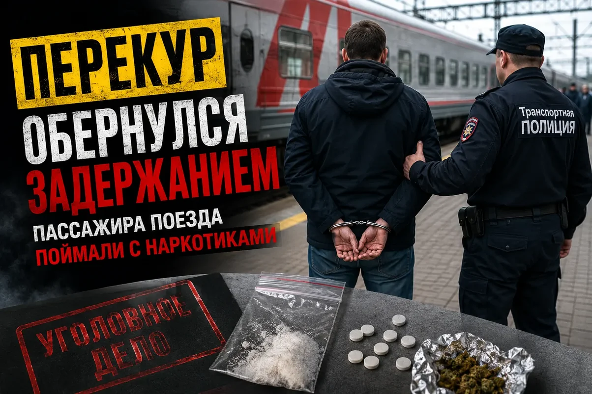 Пассажира поезда задержали с наркотиками во время перекура.webp