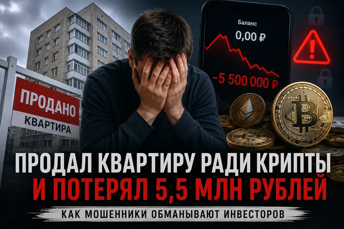 Россиянин лишился 5,5 млн рублей после продажи квартиры ради инвестиций в криптовалюту.webp