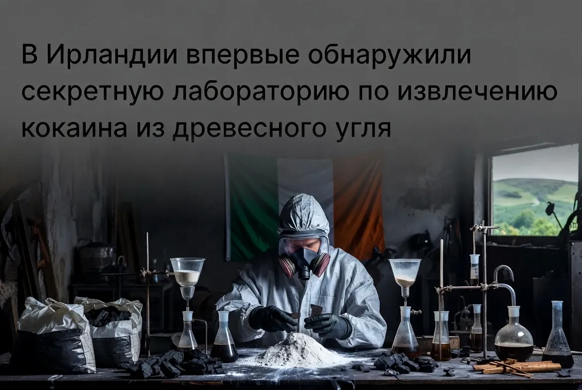 В Ирландии впервые обнаружили секретную лабораторию по извлечению кокаина из древесного угля.webp